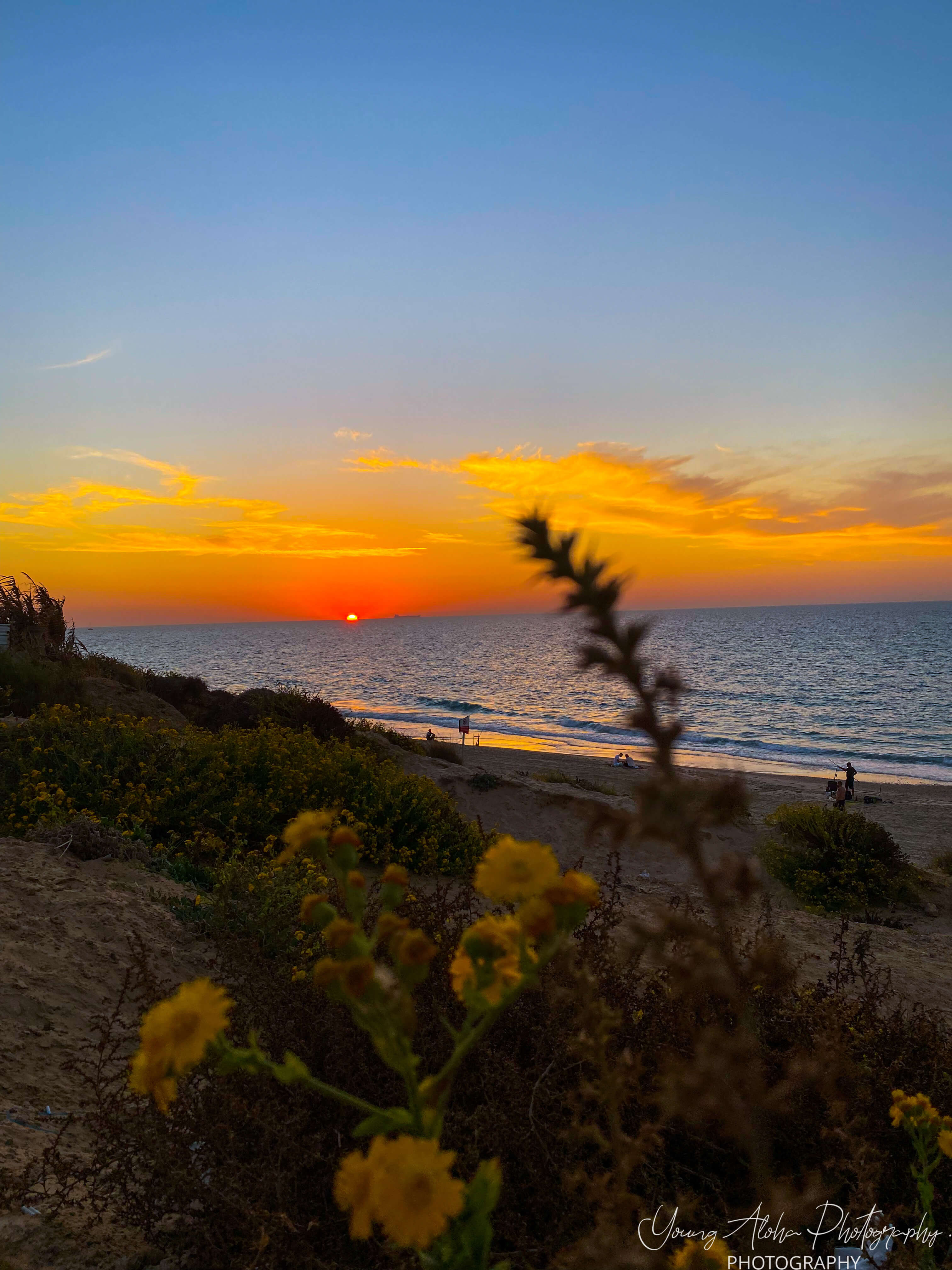 Beautiful sunset in Ashkelon Beach, IL